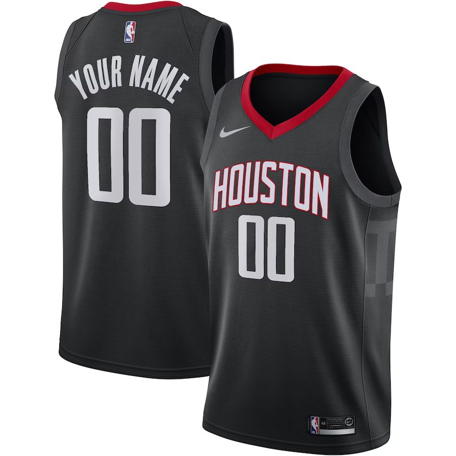 Men Houston Rockets Nike Black Swingman Custom NBA Jersey->customized nba jersey->Custom Jersey